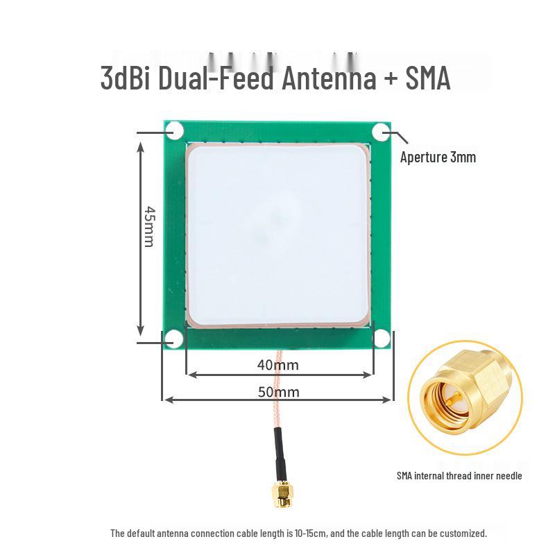 915MHz Dual-Feed RFID Ceramic Antenna, 3dBi UHF, SMA/IPEX/MMCX Connectors