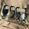 1/4Pcs Retractable Keychain with 60CM Steel Cord Heavy Duty Carabiner Badge Reel ID Holder Extendable Camping Hiking Hanging Buckle Keyring