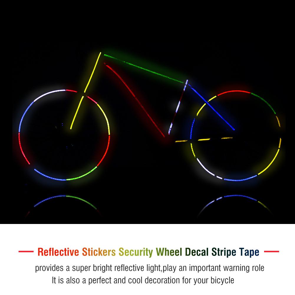 2Rolls Bicycle Cycling Reflective Stickers Security Wheel Decal Stripe Tape (Yellow)