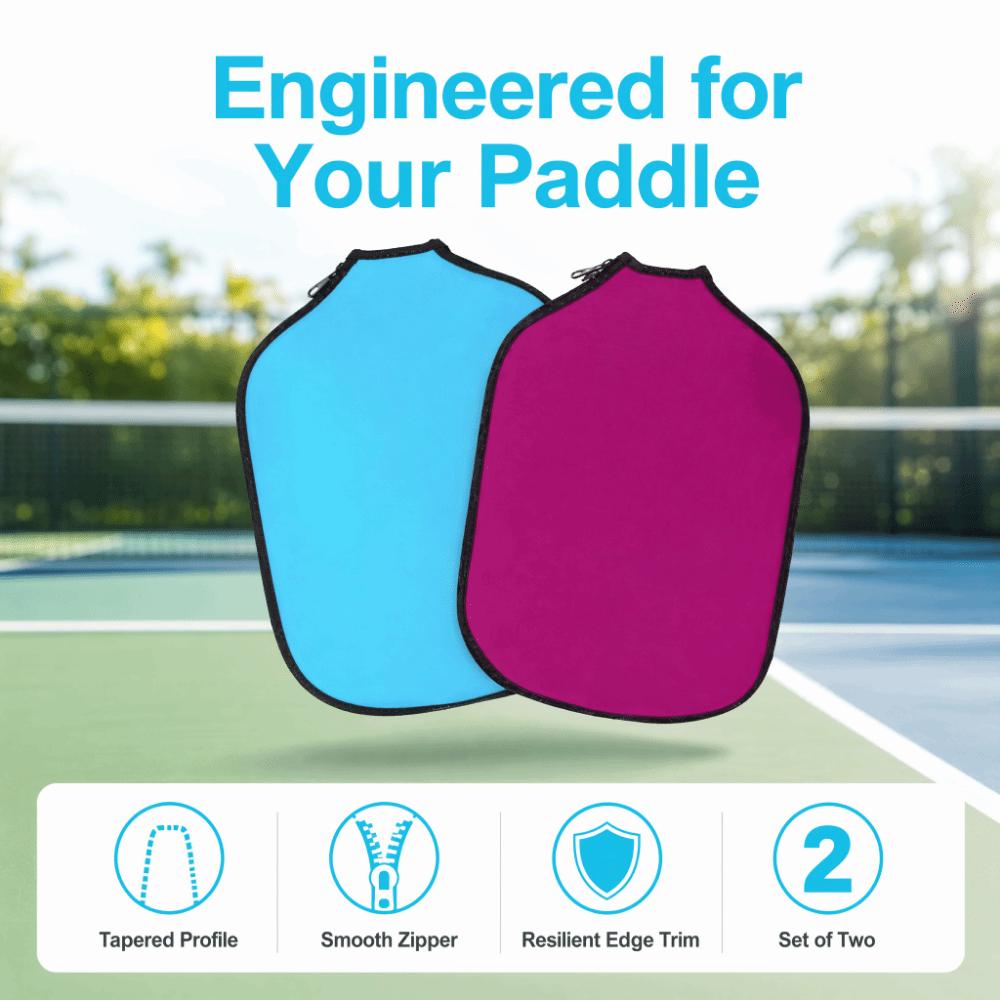 2PCS Lightweight Pickleball Paddle Case Soft Pickleball Paddle Sleeve For Pickleball