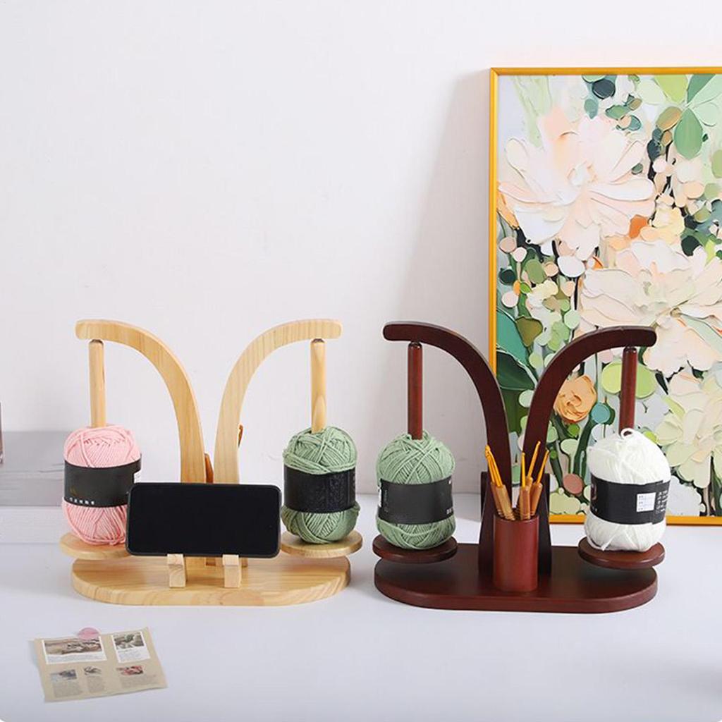 Вращающийся держатель для клубка пряжи Инструменты для вязания спицами Вязание крючком Стойка для хранения клубка пряжи Легкий магнитный держатель для катушек ниток Прялка для шерсти