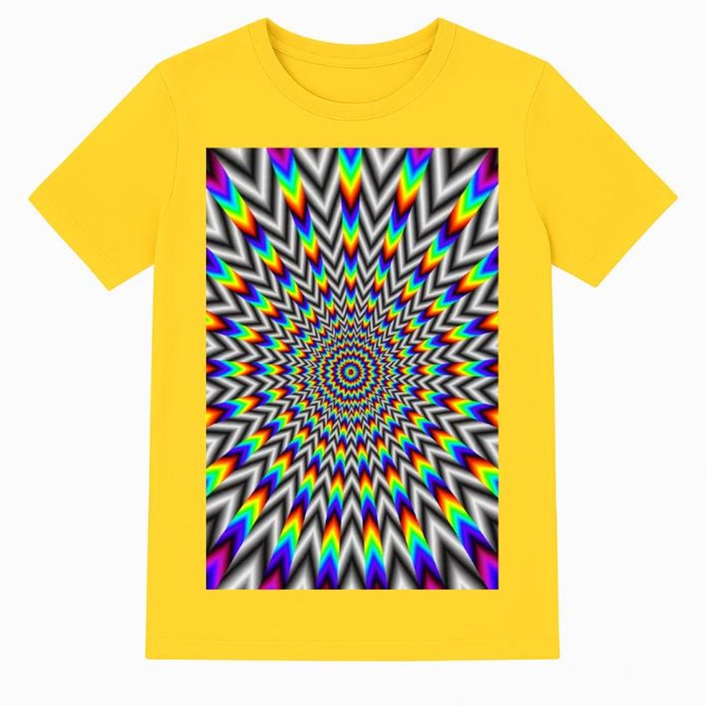 kaleidoscope optical illusion tee retro op-art style shirt retro geometric raver tee mind warp trippy shirt Rainbow Psychedelic festival tee