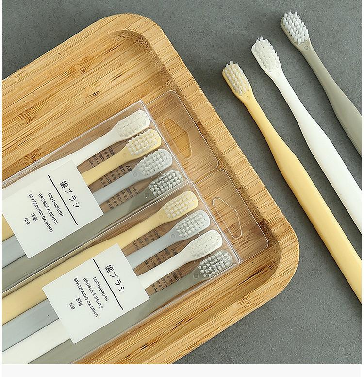 Модная зубная щетка для взрослых с маленькой головкой и мягкой щетиной, серия Macaron, семейный набор, портативная зубная щетка для путешествий, высокое качество, 4 шт./упак., мягкая щетина