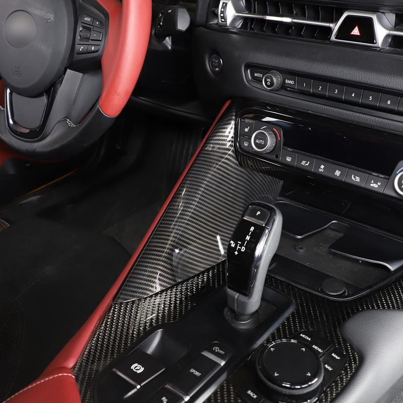 For Toyota GR Supra A90 MK5 -26 ABS Carbon Fiber Car Central Console Gear Shift Side Panel Trim Cover Interior Accessories