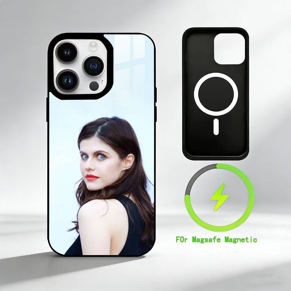 A-Alexandra Daddario Phone Case For iPhone 17 16 15 14 13 12 Pro Max Plus for Mirror Wireless Magnetic Cover