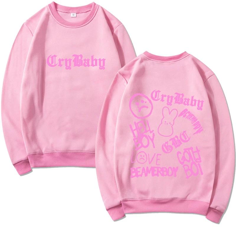 Fall Winter Warm Top Lil Emo Rap Goth Peep Hip Hop Printed Crew Neck Sweatshirt Trendy Fashion Clothing Pullovers & Long Sleeves Women’s