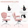 Beautiful Office Chair with Buttoned, Soft Cover, Height Adjustable, Pink