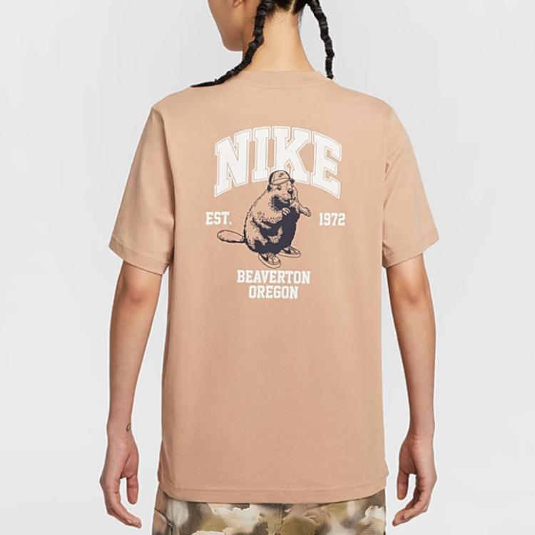 Nike Футболка NSW Ретро Gcel Пуловер Простая Удобная Футболка с Коротким Рукавом Женские Топы Хаки IH0826200