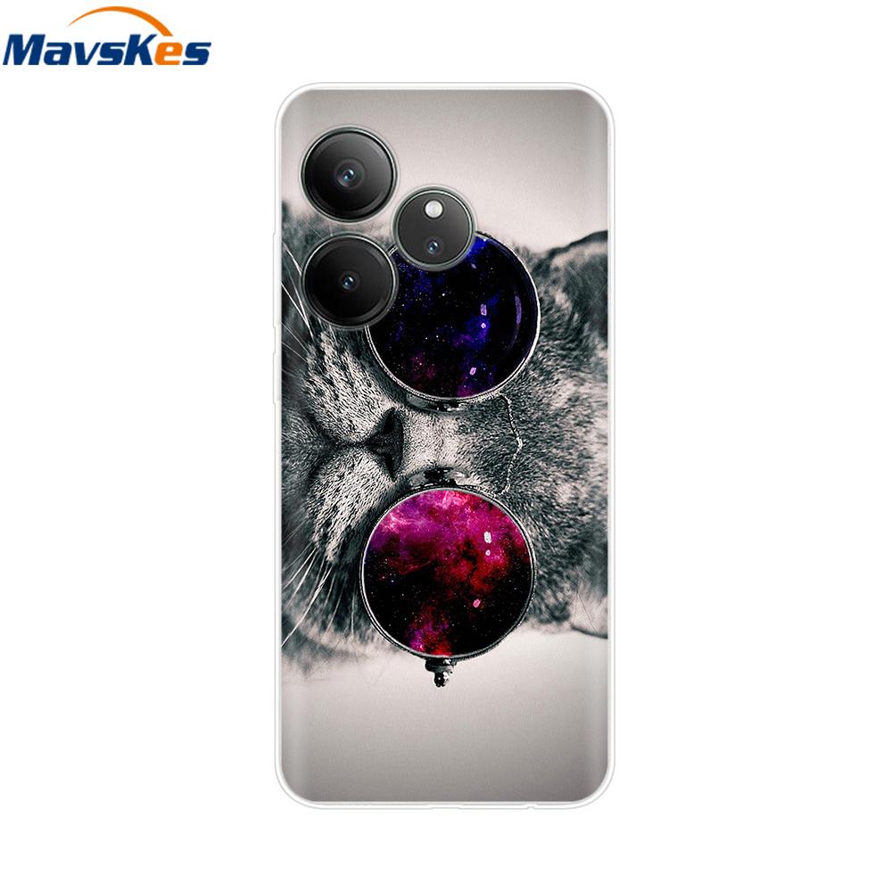 For Realme GT 6T Case Soft TPU Clear Painted Back Cover For Realme GT 6 Case GT6 6T Transparent Bumper RealmeGT6 Cute Protector