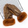 Plush Gloves Thicken Winter Driving Gloves Fashion Suede Leather Gloves Girls