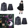 Wednesday Addams Cosplay Costume Girls Kids Dress For Halloween Xmas Party