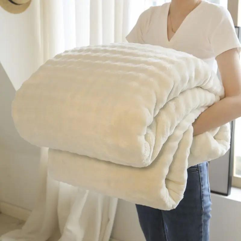 2024 New Class A Tokas Rabbit Plush Multifunctional Warm Blanket Warm Heating Fine Edging