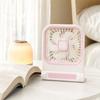 Square Desktop USB Rechargeable Fan with Cat Ear Design Three Speed Adjustable Table Fan Wall Mountable Portable for Home Office Outdoor Camping