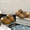 Тапочки на платформе женские замшевые брендовые теплые хлопковые мюли женские зимние сапоги 2024 года повседневные хлопковые тапочки с открытой пяткой