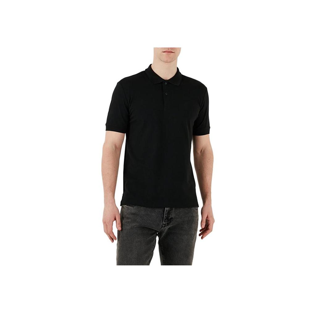 Calvin Klein Однотонная облегающая мужская рубашка-поло Топы Черный K10K114484-BEH