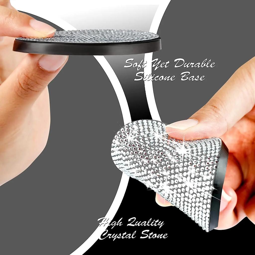 Diamond Car Coaster Water Cup Slot Non-Slip Mat Silica Gel Pad Cup Holder Mat Gadget Bling Waterproof Car Interior Accessories