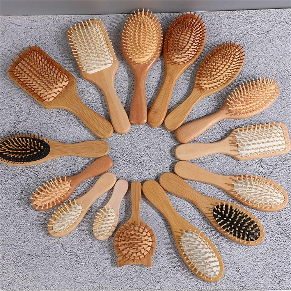 Professional Air Cushion Wood Comb Massage Brush Hair Loss Bamboo Comb Healthy Detangling Hair Brush Styling Tool
