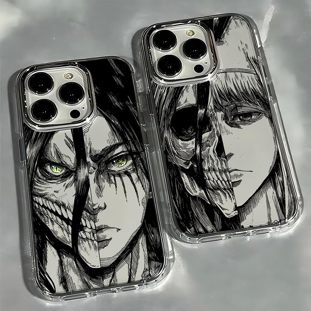 Горячий аниме-чехол Черный Атака Титанов для iPhone 17 16e 16 15 14 13 12 11mini Pro Max X XR XSMAX 8 7 Air Plus Мягкий чехол