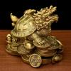 Dragon Tortoise Longui Parent and Child Copper Brass Feng Shui Item Luck Luck Fortune Good Luck Business Prosperity Amulet Amulet Gift (L) [Item]