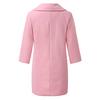 Женская мода однотонное повседневное шерстяное пальто с длинным рукавом средней длины