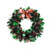 Christmas Decoration Wreath Handmade Christmas Color Strip Wreath Door Hanging Red And Green Wool Strip Rattan Ring