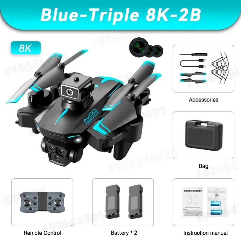 Новый KY605S RC Дрон GPS 8K Professinal с тремя камерами Широкоугольный оптический локализация потока Четырехсторонний квадрокоптер для предотвращения препятствий