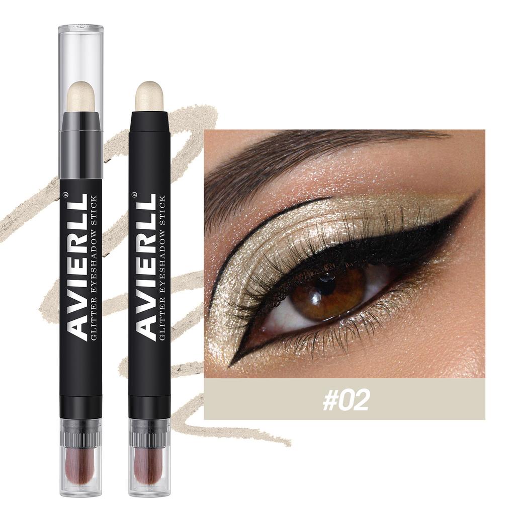 Тени-карандаш с металлическим блеском Водостойкие стойкие тени для век Кремовые карандаши для глаз цвета шампанского и коричневого Многофункциональный карандаш для теней для век Подводка для глаз с подсветкой