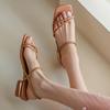 2025 New Summer Sexy Open Toe Female Sandals Feet Bare Straps Shoes Rubber Soles Low Heel Women Sandalias Zapatos De Mujer