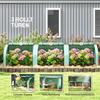 Greenhouse, Winter-Proof Foil Greenhouse with Roll-Up Zipper Door, 350 x 100 x 80 cm, Green