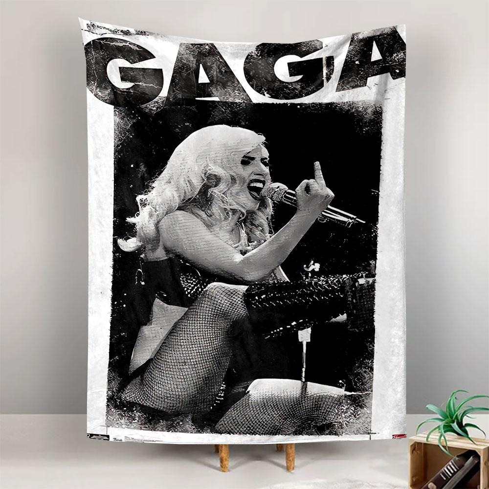 Gaga Poster Tapestry Wall Hanging, Pop Star Retro Art, Bold Music Wall Decor for Bedroom Dorm