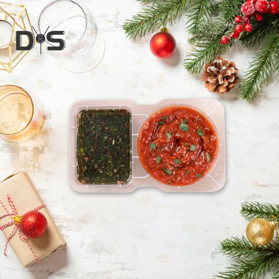 5/15/25/35 шт. Двойной контейнер для приправ с крышкой, портативный многоразовый пищевой соус, сервировочная коробка, кухонные принадлежности