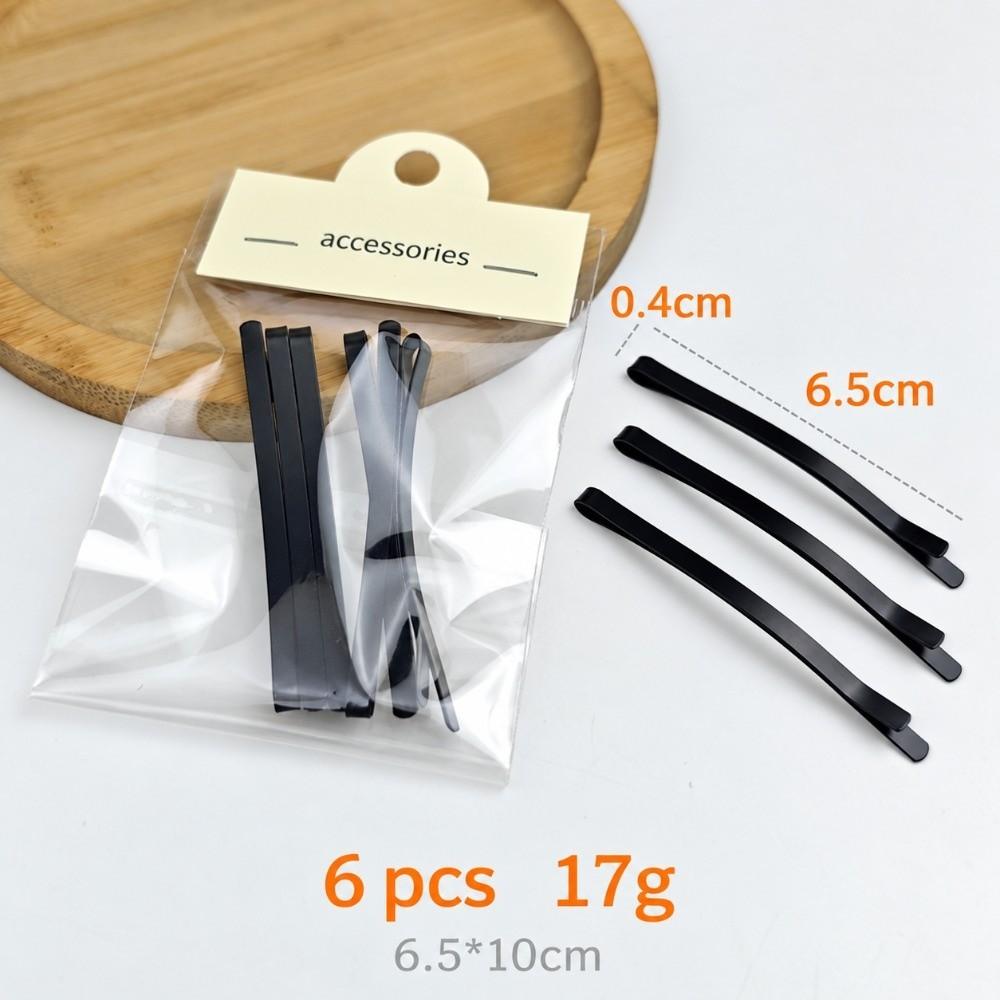 6/12Pcs 6.5/8.5CM Black Hair Clips Arc-shaped Barrette New Hairpins Headdress