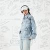 Sprayground Куртка с логотипом в стиле граффити, светлый деним, унисекс, светло-голубая WD933417