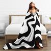 Black and White Retro Super Warm Blanket  Boy Girl Plush Throw Blanket Funny Living Room Flannel Bedspread Sofa Bed Cover