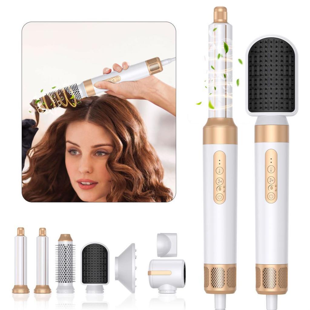 7 In 1 Detachable Hair Styling Tools,Ionic Hair Dryer with Diffuser, Air Hair Curlers, Hot Air Brush Curling Brush, Hair Straightener Brush