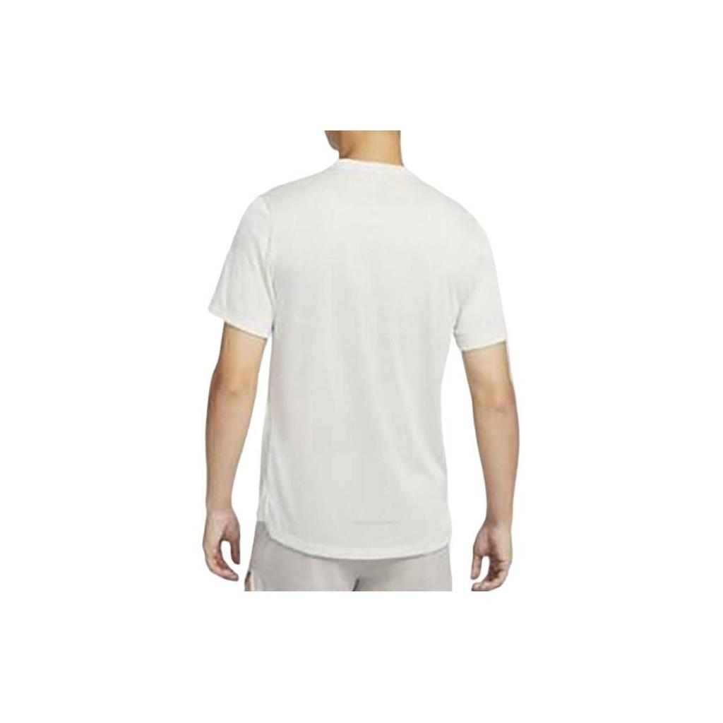 Nike Сплошной цвет для тренировок, бега, дышащая, быстросохнущая футболка с круглым вырезом, с короткими рукавами, мужские топы, белые AJ7566-072