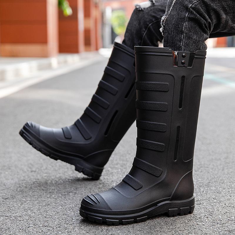 Сапоги для мужчин на открытом воздухе для пар, высокие дождевые туфли, водонепроницаемые галоши, сапоги для мужчин, рыбалки, работы в саду, резиновые сапоги для женщин и мужчин