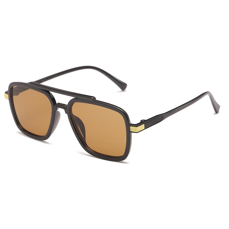 2023 Marvel Men's Brown Photochromic Sunglasses with Double Bridge and Myopia-Compatible Blue Light Blocking Lenses