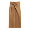 I Saw It First Womens/Ladies Faux Suede Twisted Knot Front Midi Skirt