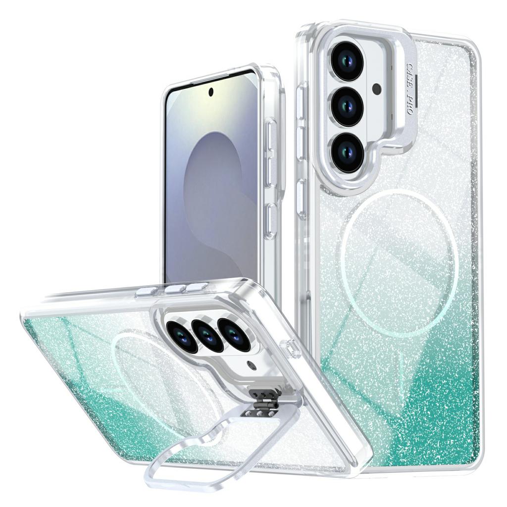 Для Samsung Galaxy S26+ Магнитный чехол Градиентный блестящий Ударопрочный ТПУ ПК Чехол для телефона