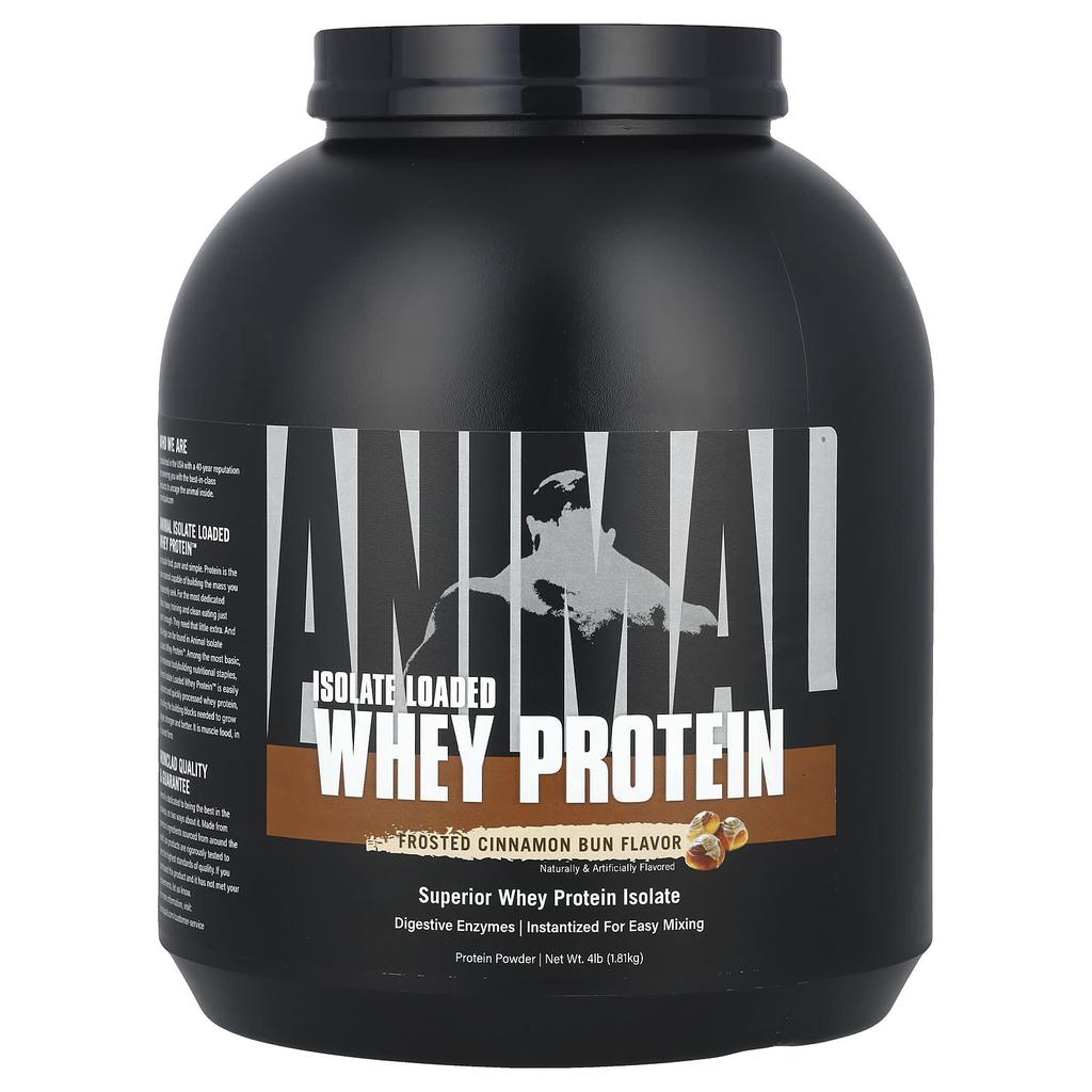 Animal, Isolate Loaded Whey Protein Powder, Frosted Cinnamon Bun, 4 lbs (1.81 kg)