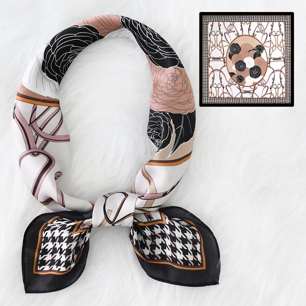 Women'S New Fashionable Atmosphere Simulation Silk Scarf Neck Protection Scarf Spring Summer Autumn Square Scarf