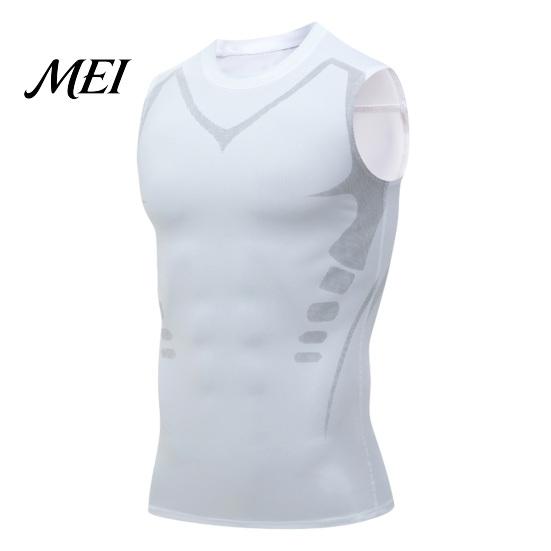 Calorie Burning Compression Vest Men's Tank Top, High Stretch Quick Dry Athletic for Basketball Core Tightening Workout Running, Posture Corrector