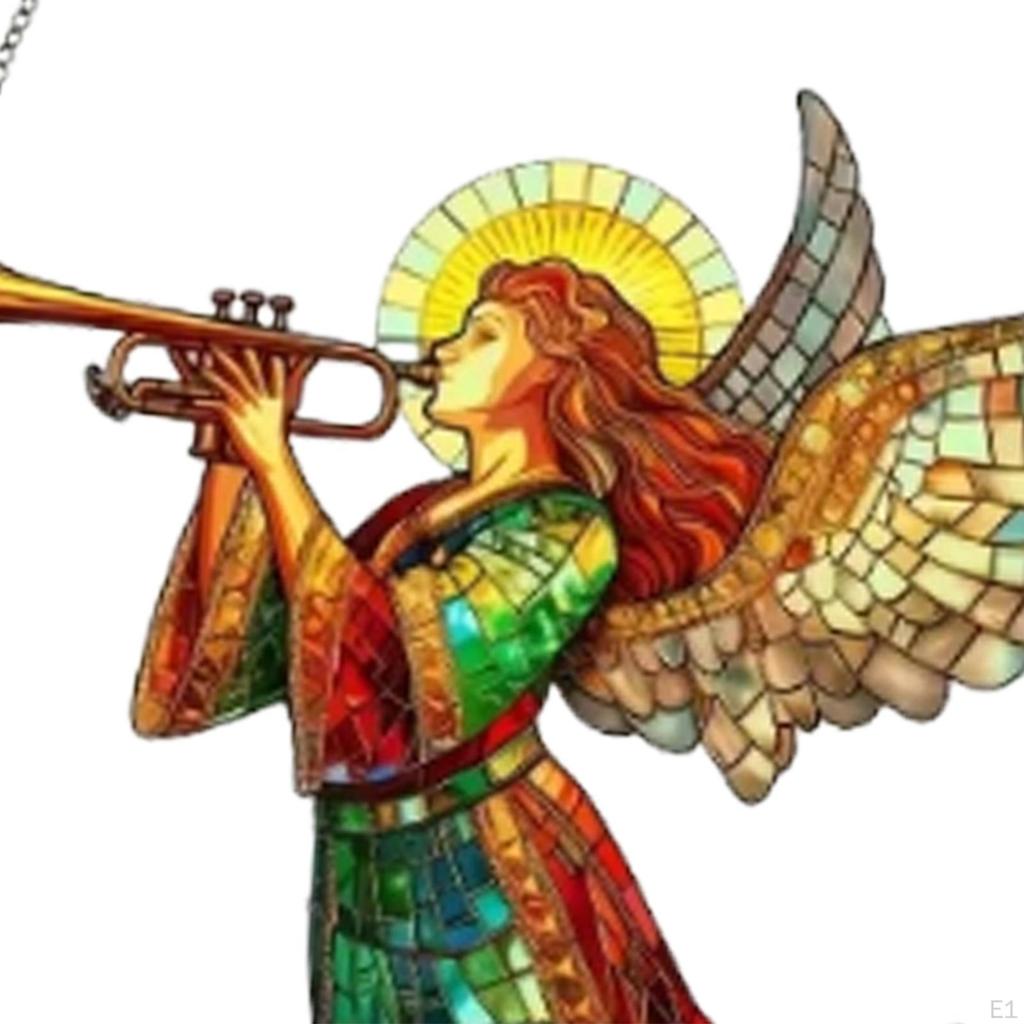 2D Flat Angel Window Hanging Ornament Wall Art Decor Door Hanger Sign for Thanksgiving Day