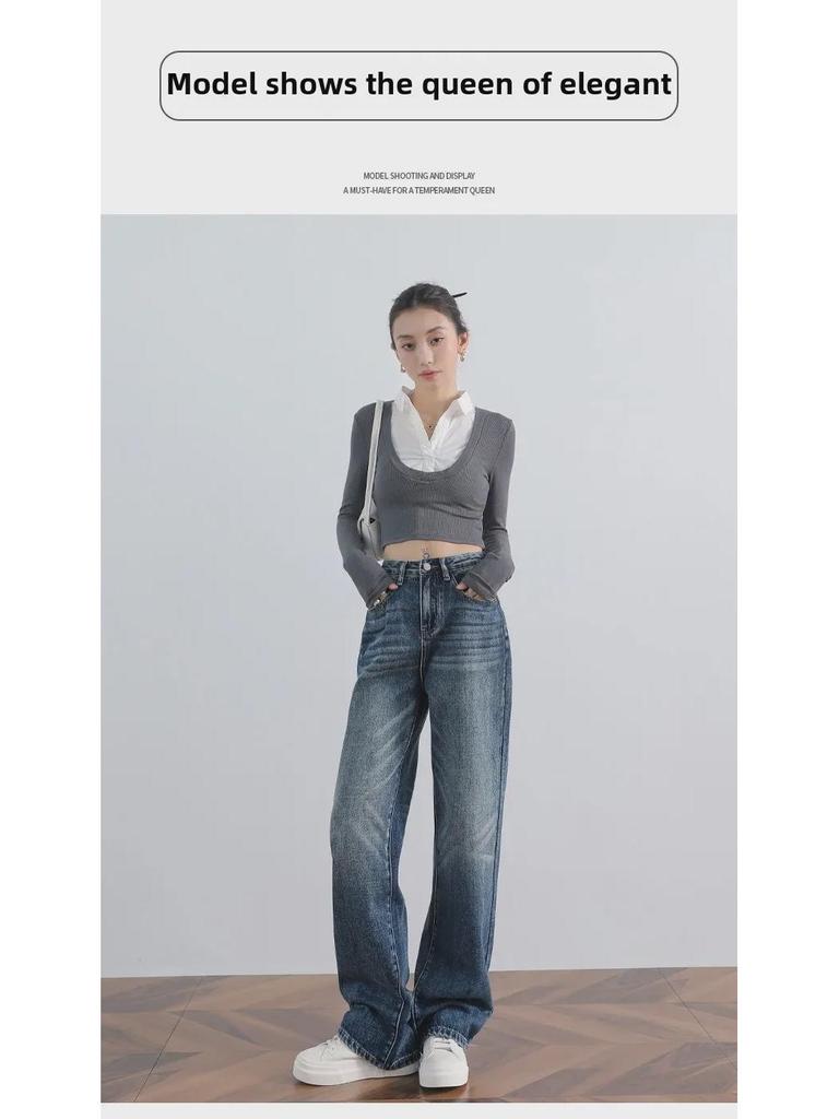 Женские широкие брюки-капри в корейском стиле: Синий узор «Мультифейерверк», осень/зима