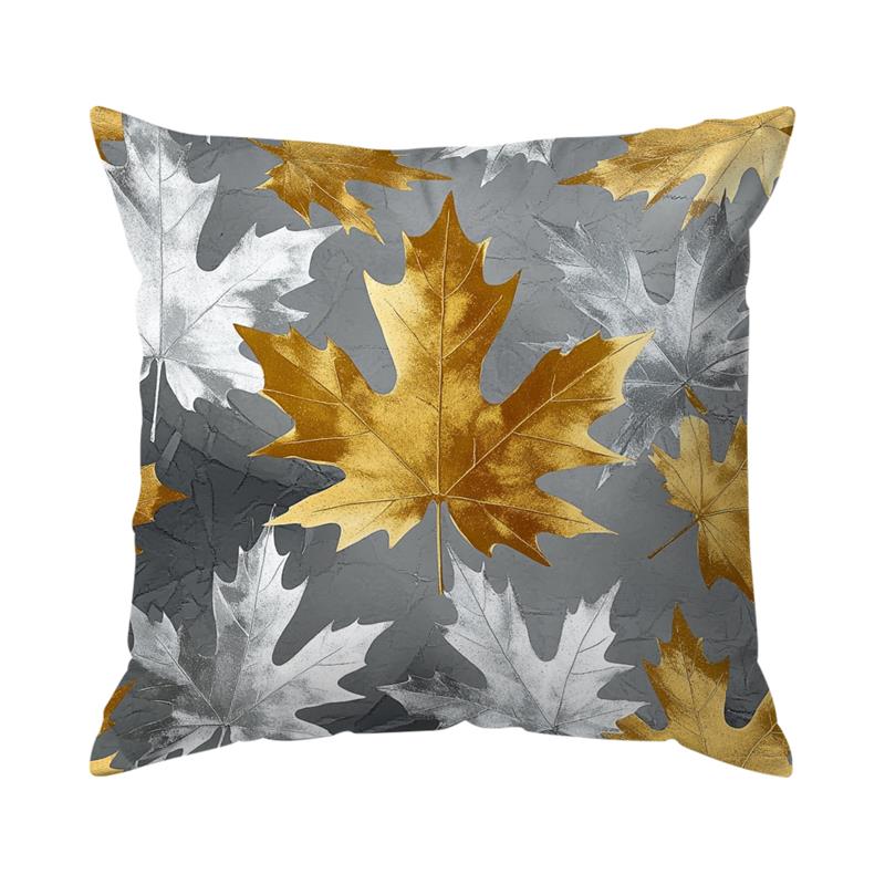 Короткий плюшевый материал Наволочка Домашний Декор Золотые Листья Узоры Для Стильных Наволочек Узор Наволочка Для Подушки Подходит Для Дивана