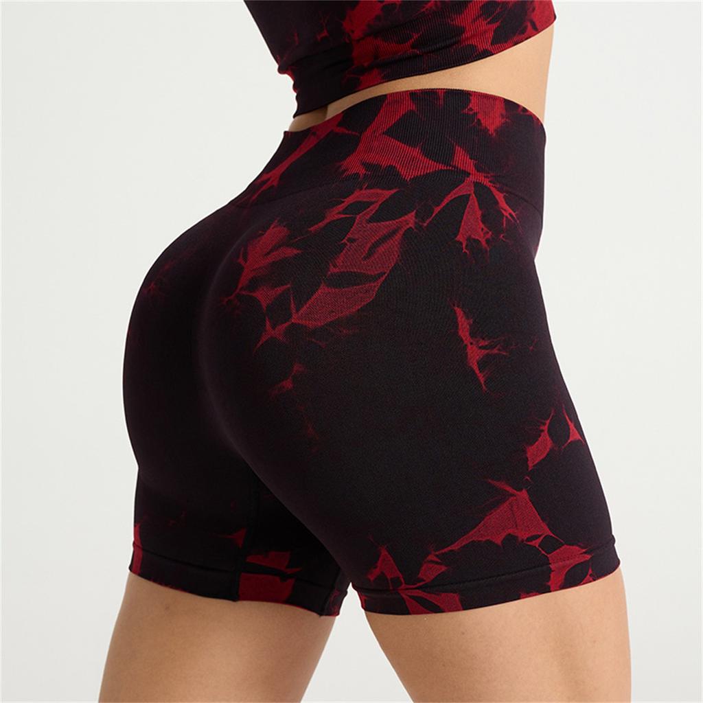 Женские модные обтягивающие дышащие шорты для йоги с высокой талией и принтом тай-дай