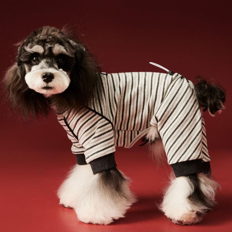 Pet Dog Warm Four-Legged Striped Sweater Winter Small Breeds Maltipoo Schnauzer Teddy