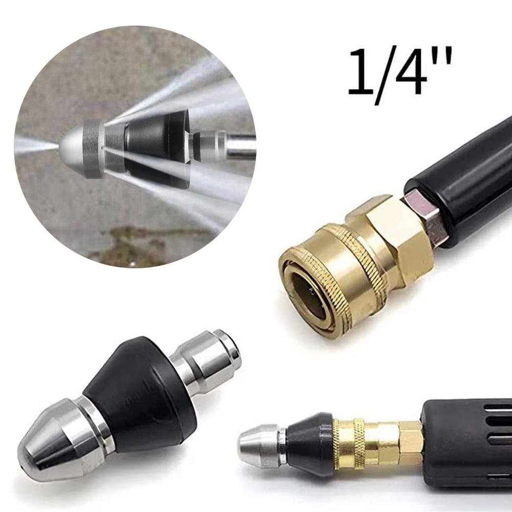 New Sewer Cleaning Tool High-pressure Nozzle with 1 Front Jet and 6 Rear Jets, 1pcs