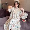 Cute Cartoon Princess Style Women's Summer Nightdress, Plus Size, Short-Sleeved, Medium-Length